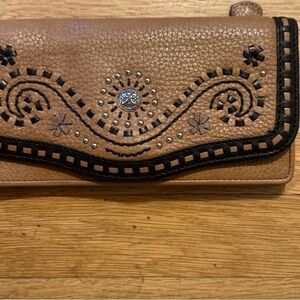 Brighton Studded Tan Western-Accent Wallet